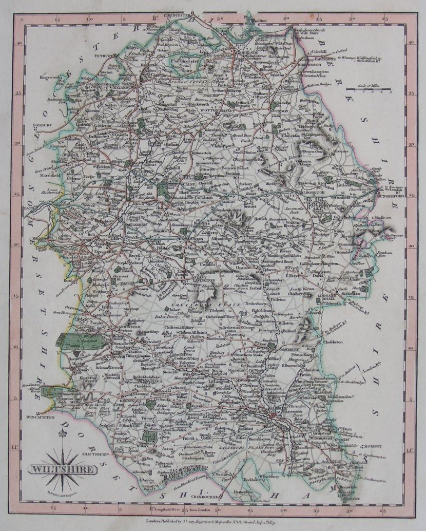 Map of Wiltshire - Cary